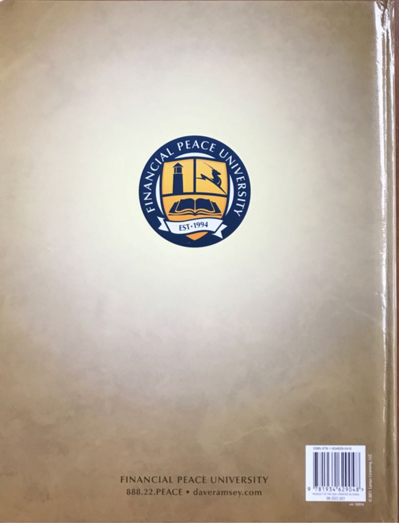Financial Peace University Workbook - Dave Ramsey (Lampo Licensing, LLC - Hardcover) book collectible [Barcode 9781934629048] - Main Image 2