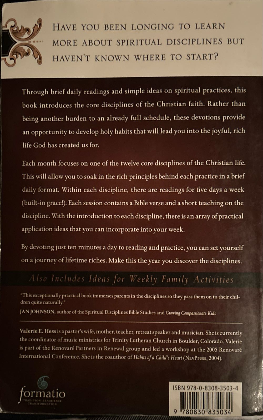 Spiritual Disciplines Devotional - Valerie E. Hess (Intervarsity Press - Paperback) book collectible [Barcode 9780830835034] - Main Image 2