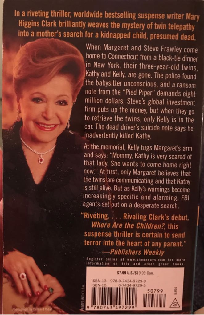 Two Little Girls In Blue - Mary Higgins Clark (New York : Pocket Books - Paperback) book collectible [Barcode 9780743497299] - Main Image 2