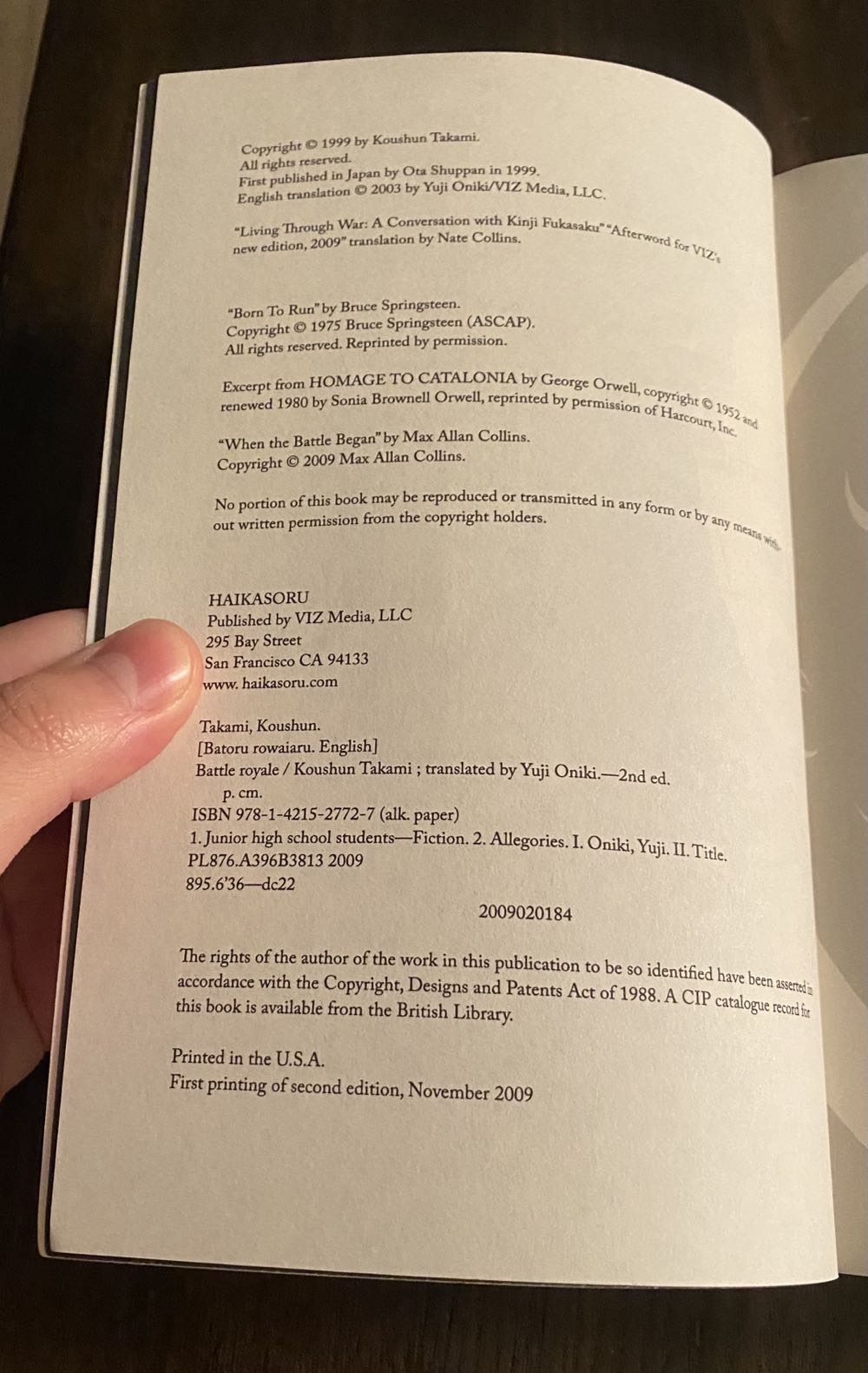 Battle Royale - Koushun Takami (VIZ Media LLC - Paperback) book collectible [Barcode 9781421527727] - Main Image 4