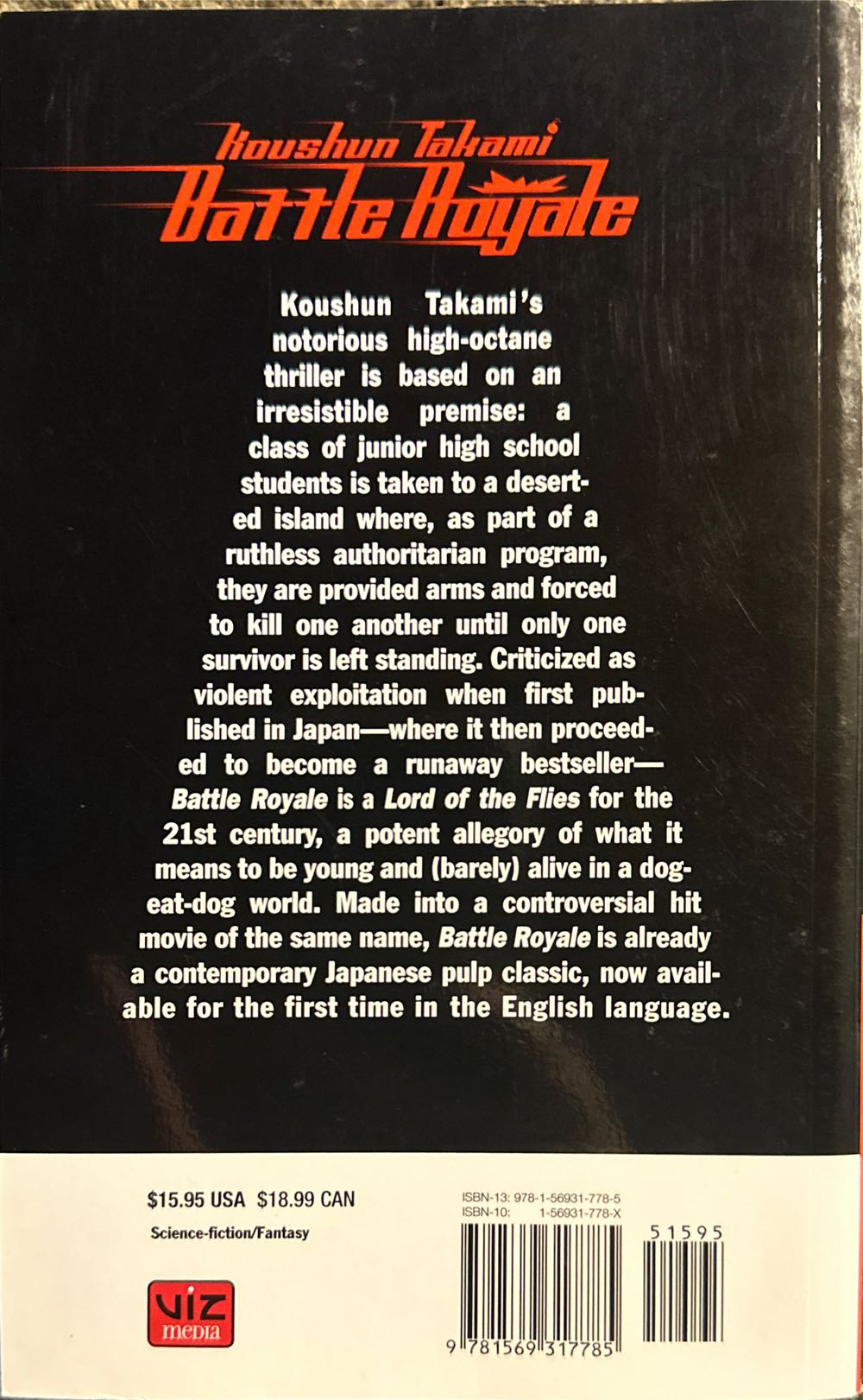 Battle Royale - Koushun Takami (Viz Media - Paperback) book collectible [Barcode 9781569317785] - Main Image 2