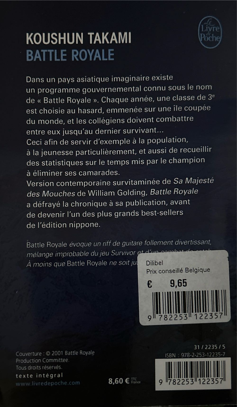 Battle Royale - Koushun Takami (LGF/Le Livre de Poche) book collectible [Barcode 9782253122357] - Main Image 2