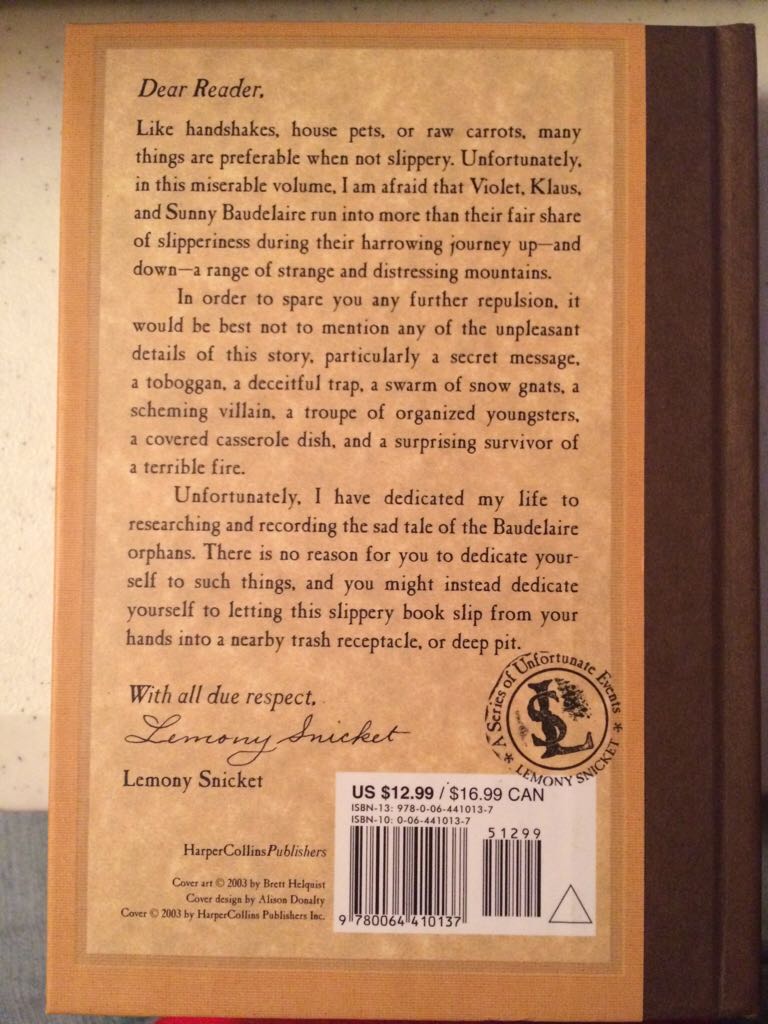 The Slippery Slope  - Lemony Snicket (HarperCollins Publishers - eBook) book collectible - Main Image 2