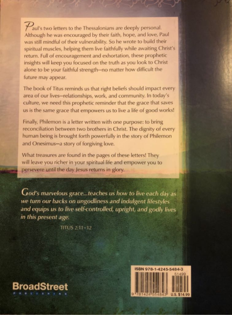 1 & 2 Thessalonians, Titus & Philemon - Dr. Brian simmons book collectible [Barcode 9781424554843] - Main Image 2