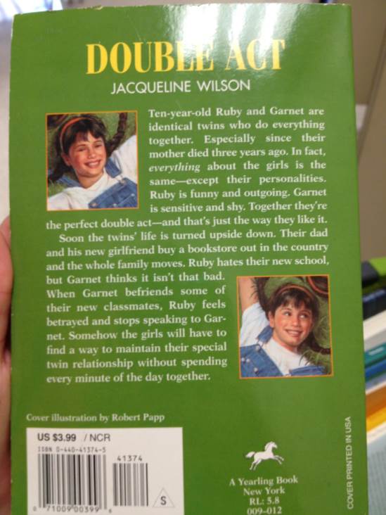 double act - Jacqueline Wilson (Yearling) book collectible [Barcode 9780440413745] - Main Image 2
