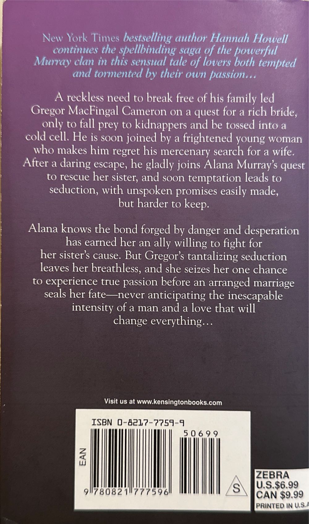 Highland Lover - Hannah Howell (Zebra Books - Audiobook) book collectible [Barcode 9780821777596] - Main Image 2