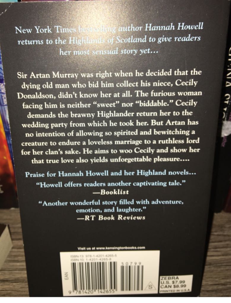 Highland Barbarian - Hannah Howell (Zebra Historical Romance - Paperback) book collectible [Barcode 9781420142655] - Main Image 2