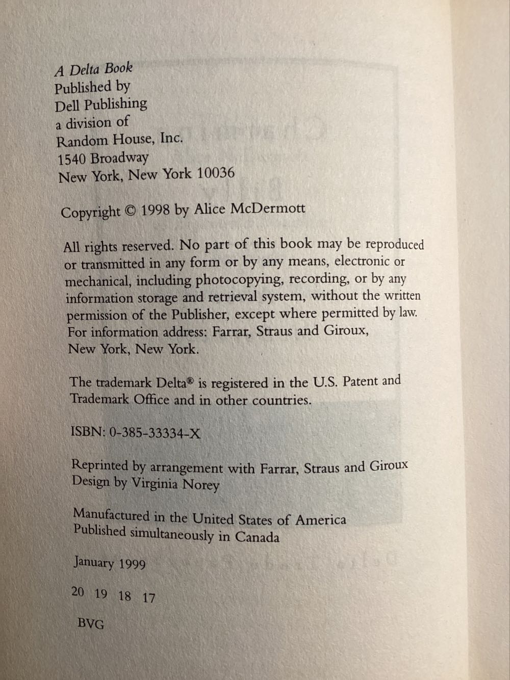 Charming Billy - Alice McDermott (Delta Fiction - Paperback) book collectible [Barcode 9780385333344] - Main Image 2