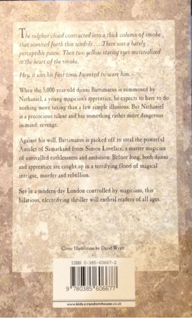 Amulet Of Samarkand, The - Jonathan Stroud (Doubleday Children’s - Paperback) book collectible [Barcode 9780385606677] - Main Image 2