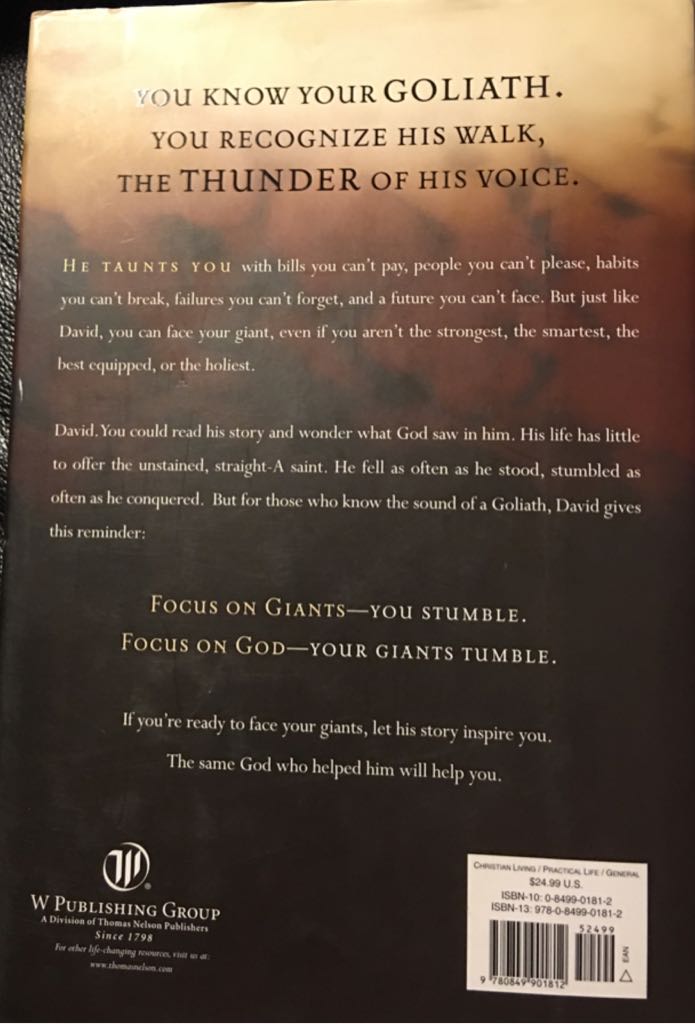 Facing Your Giants - Max Lucado (W Publishing Group - Hardcover) book collectible [Barcode 9780849901812] - Main Image 2