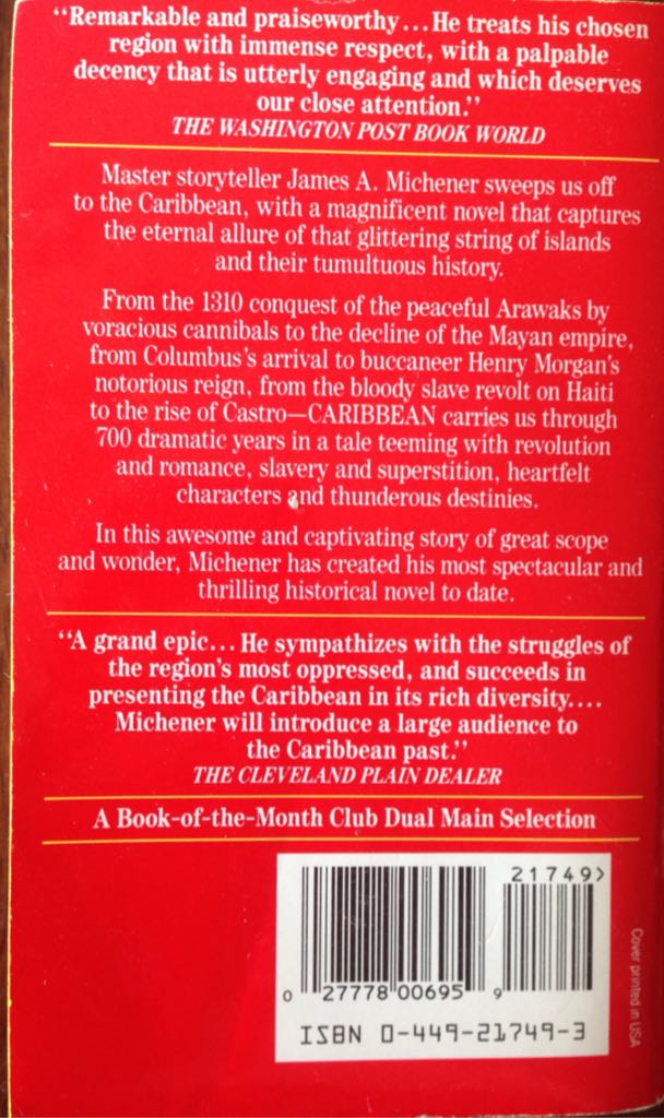 Caribbean - James A. Michener (Fawcett - Paperback) book collectible [Barcode 9780449217498] - Main Image 2