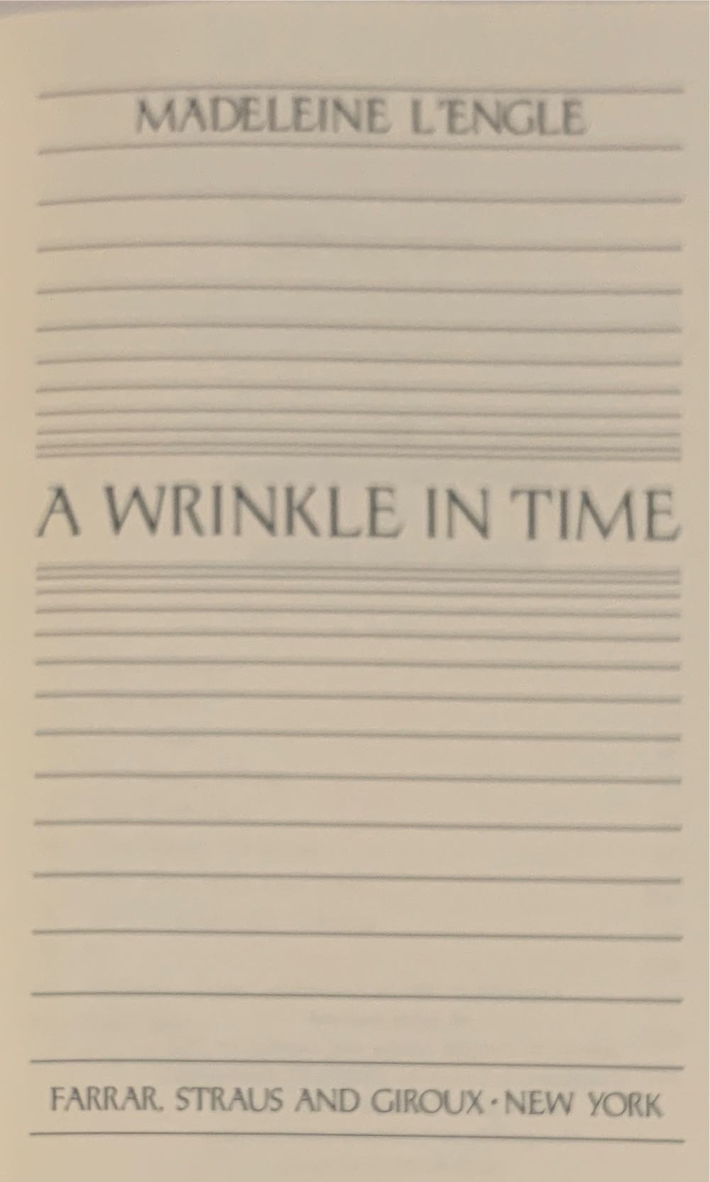 A Wrinkle In Time - Madeleine L’Engle (Farrar, Strauss And Giroux - Hardcover) book collectible - Main Image 2