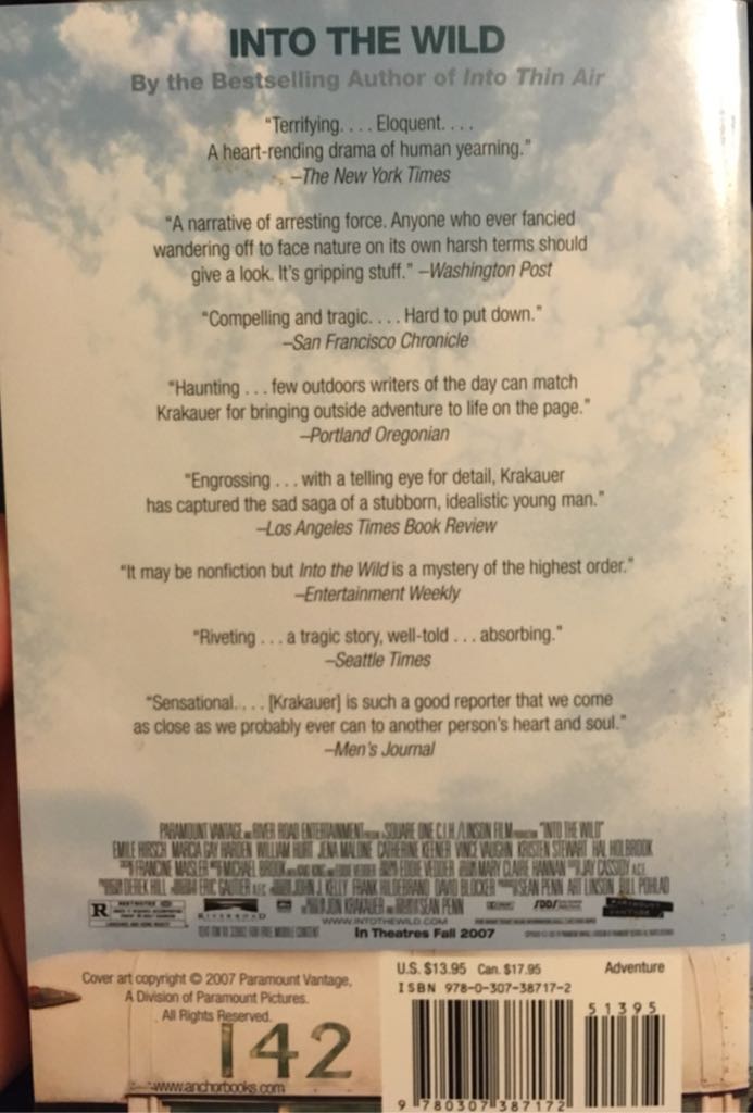 Into the Wild - Jon Krakauer (Anchor Books - Trade Paperback) book collectible [Barcode 9780307387172] - Main Image 2