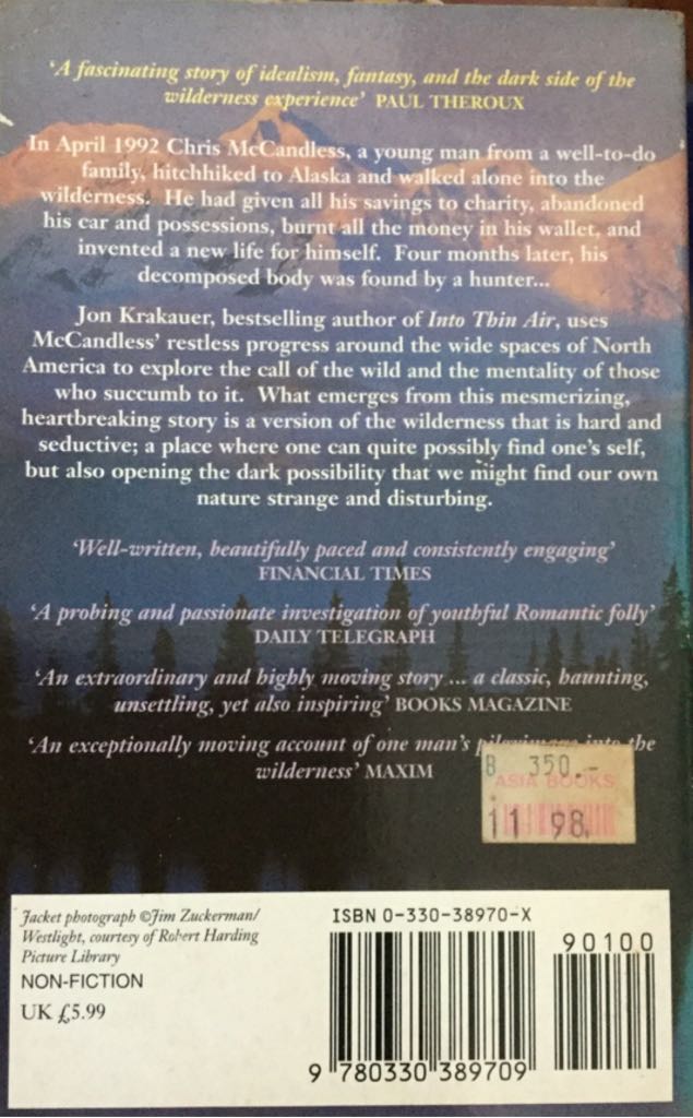 Into The Wild  book collectible [Barcode 9780330389709] - Main Image 2