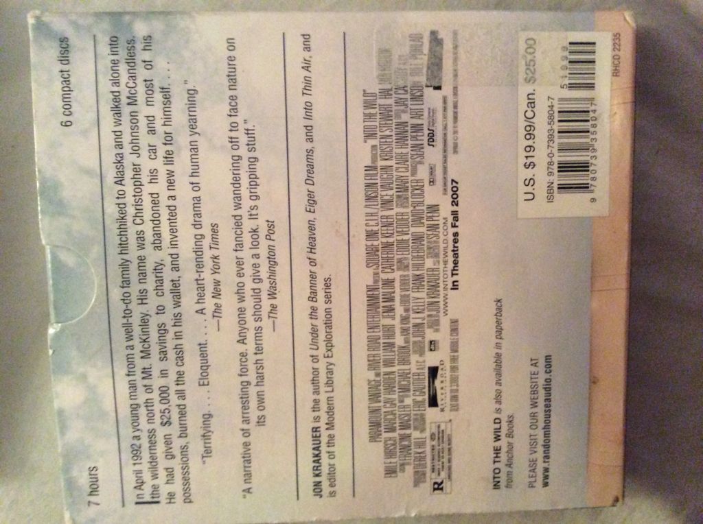 Into The Wild - Jon Krakauer (”Random House Digital, Inc.” - Audiobook) book collectible [Barcode 9780739358047] - Main Image 2