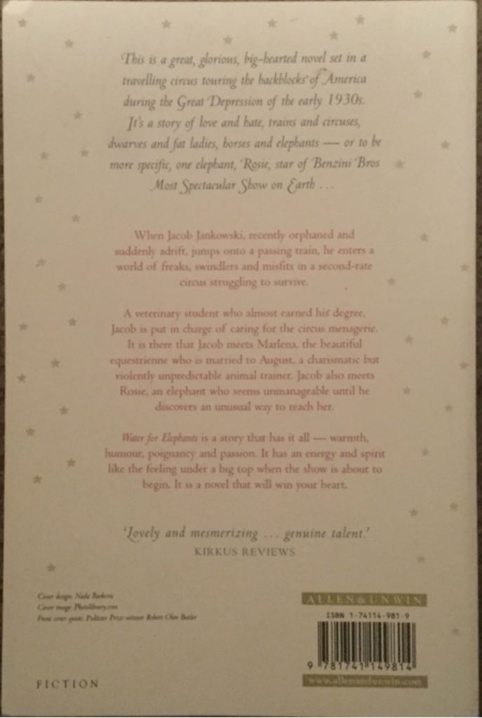 Water For Elephants - Sara Gruen (Allen & Unwin - Paperback) book collectible [Barcode 9781741149814] - Main Image 2