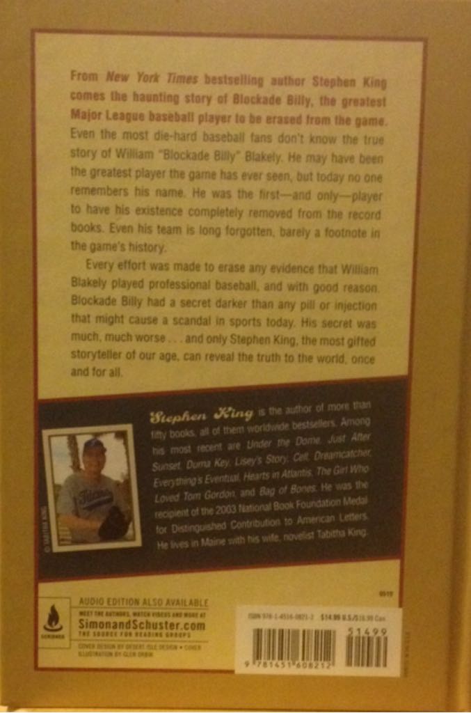 Blockade Billy - Stephen King (Hodder & Stoughton - Hardcover) book collectible [Barcode 9781444716191] - Main Image 2