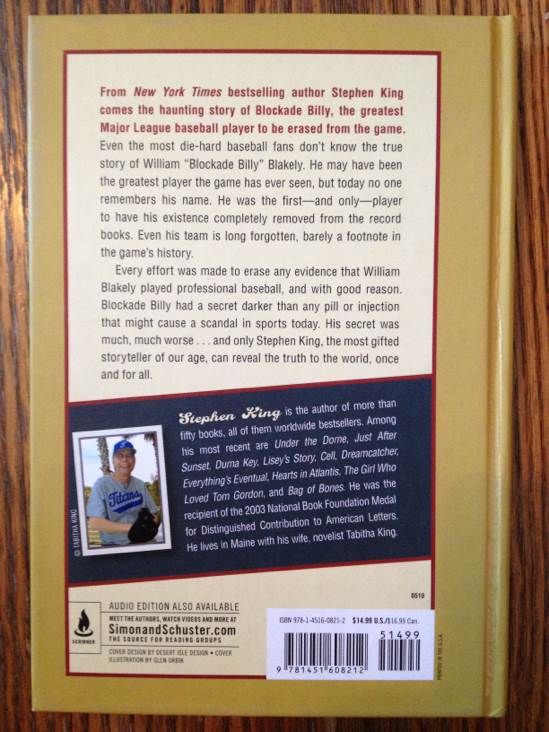 SK: Blockade Billy - Stephen King (Scribner - Hardcover) book collectible [Barcode 9781451608212] - Main Image 2