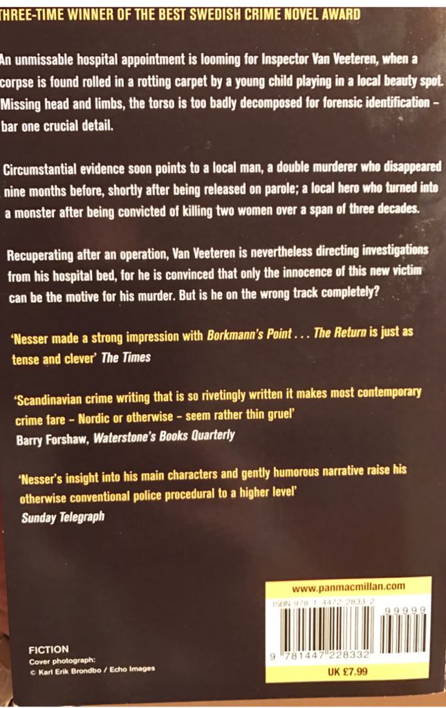 The Return - Hakan Nesser (Pan) book collectible - Main Image 2