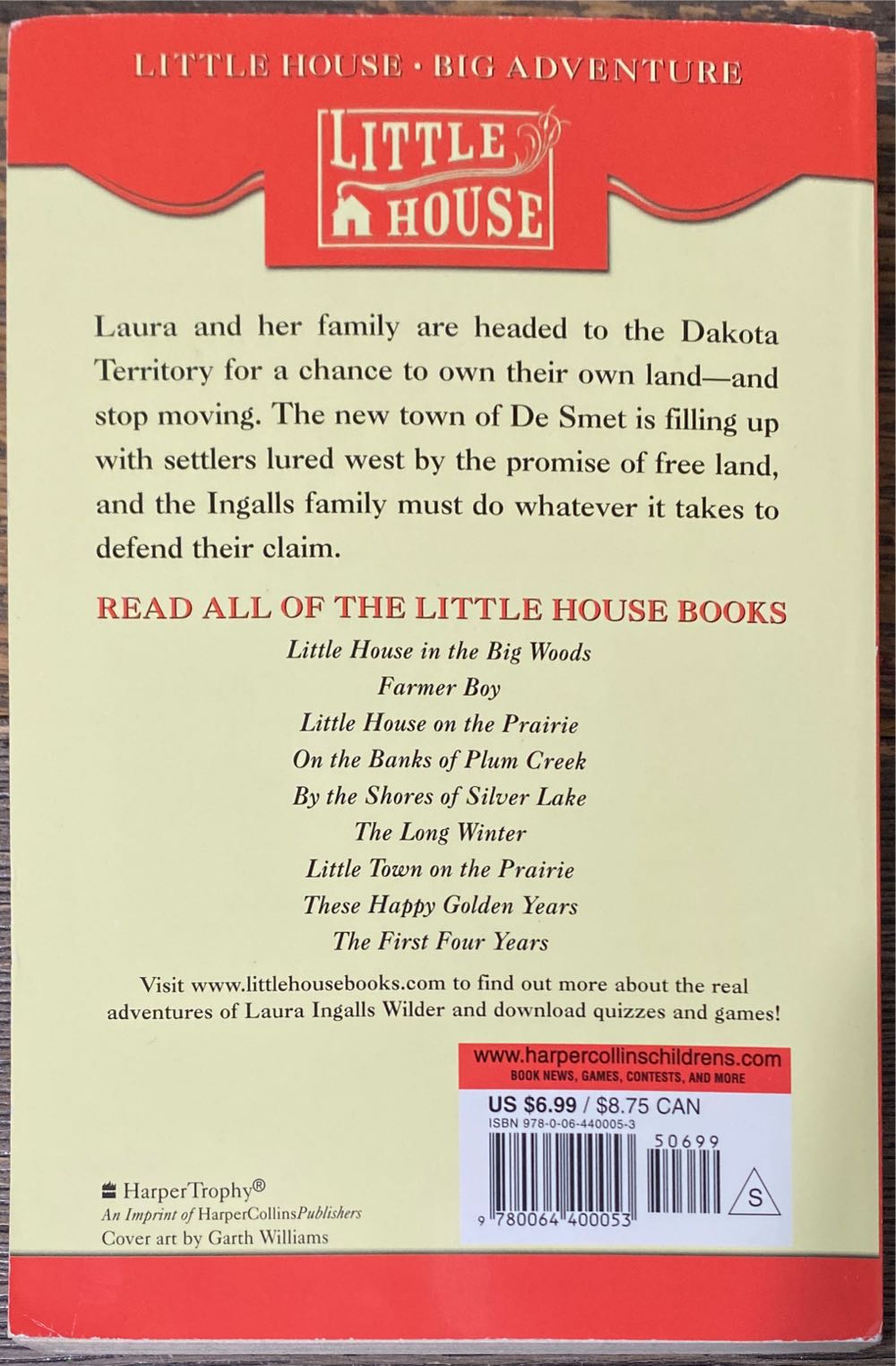 LIW: 5: The Shores Of Silver Lake - Laura Ingalls Wilder (HarperCollins / HarperTrophy - Paperback) book collectible [Barcode 9780064400053] - Main Image 3