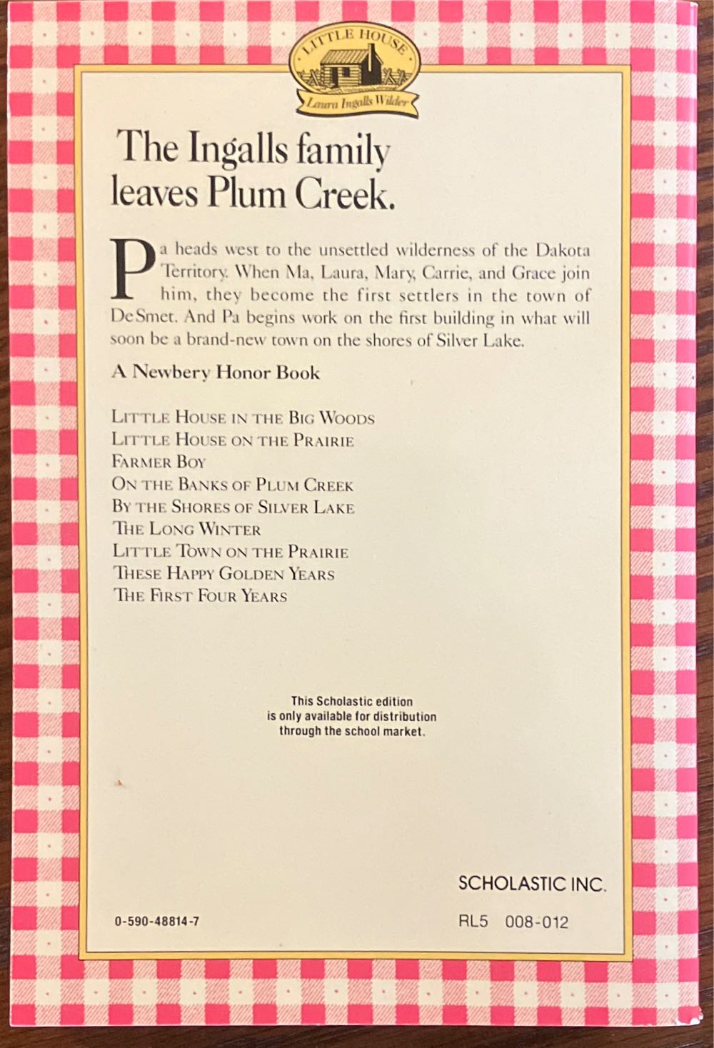 By The Shores Of Silver Lake #5 - Laura Ingalls Wilder (Scholastic - Trade Paperback) book collectible [Barcode 9780590488143] - Main Image 2