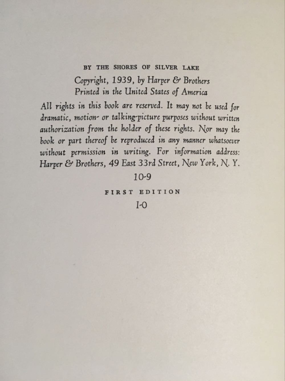 By The Shores Of Silver Lake - Laura Ingalls Wilder (Harper & Brothers Publishers - Hardcover) book collectible - Main Image 3