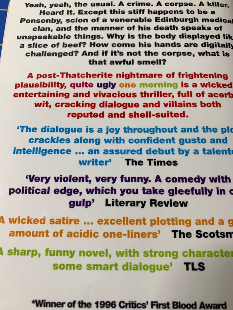 Quite Ugly One Morning - Christopher Brookmyre (Abacus - Paperback) book collectible [Barcode 9780349108858] - Main Image 2