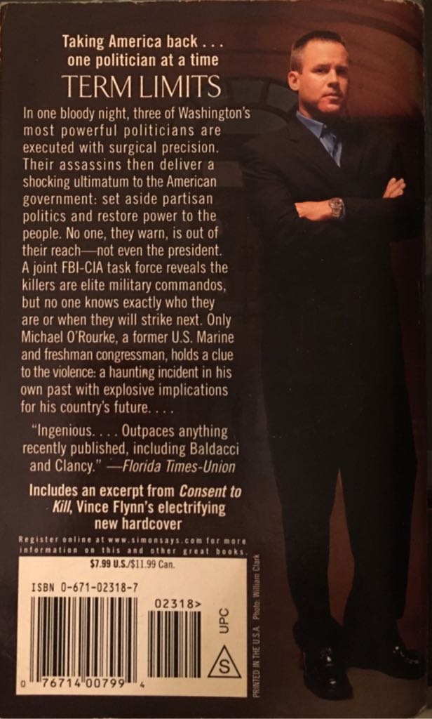 Term Limits - Vince Flynn (Pocket Star - Paperback) book collectible [Barcode 9780671023188] - Main Image 2