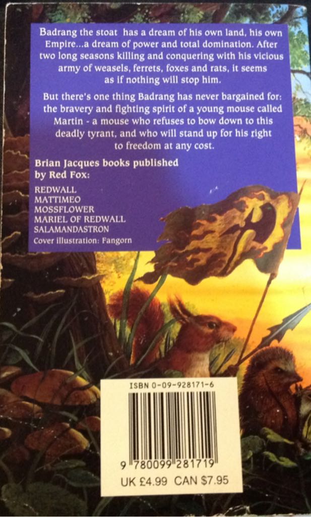 Martin The Warrior - Brian Jacques (Red Fox - Paperback) book collectible [Barcode 9780099281719] - Main Image 2