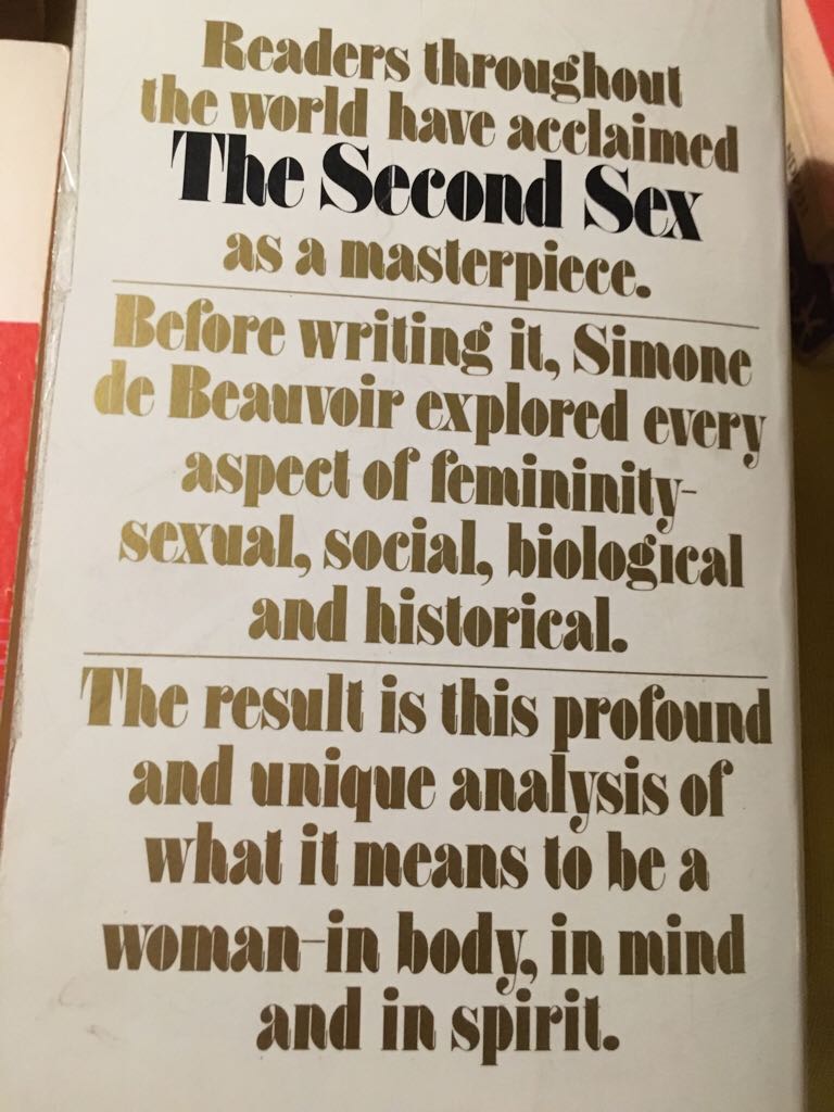 The Second Sex - Simone de Beauvoir (Vintage Books - Paperback) book collectible [Barcode 9780394712277] - Main Image 2