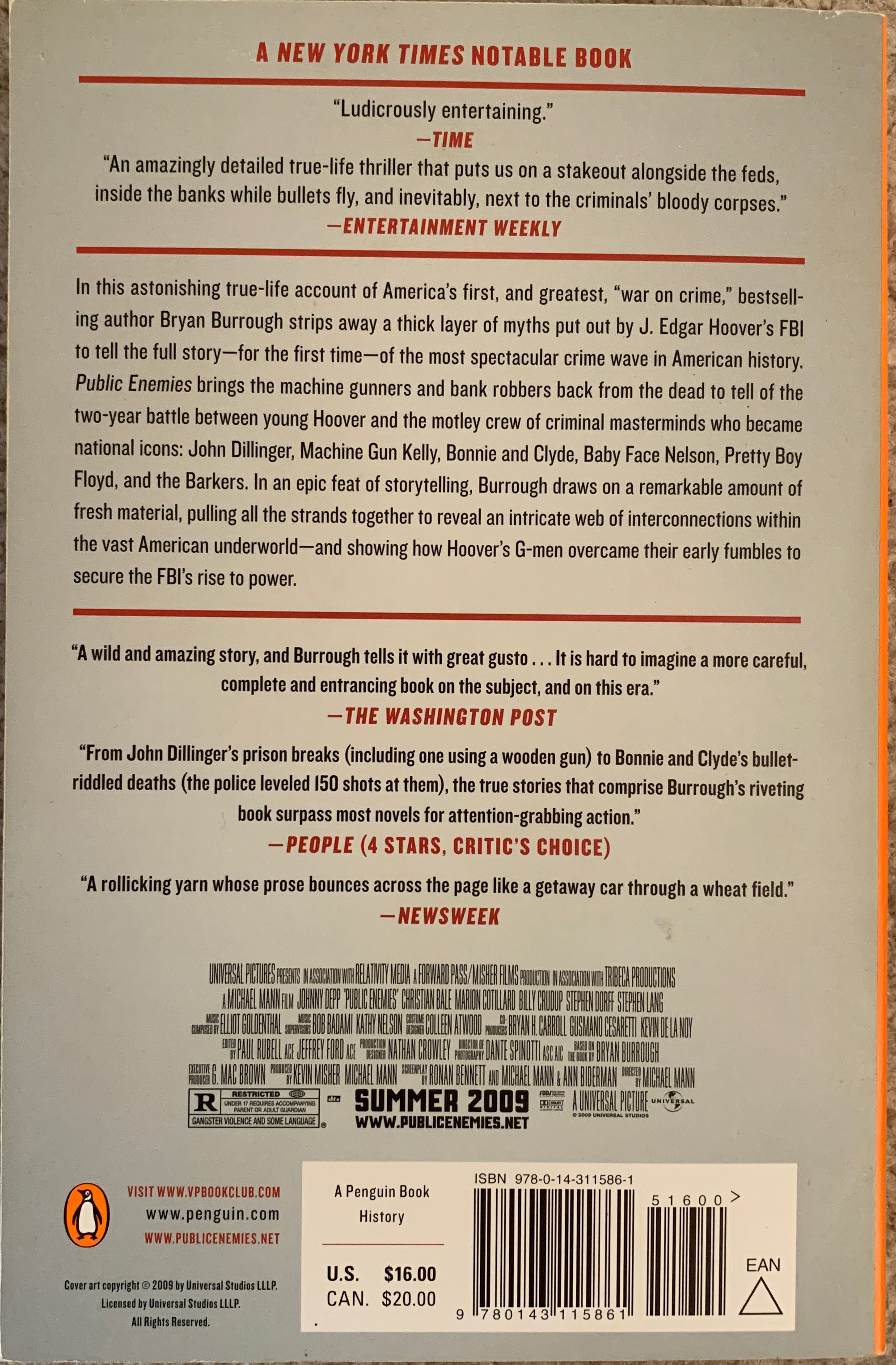 Public Enemies - Bryan Burrough (Penguin Group USA - Paperback) book collectible [Barcode 9780143115861] - Main Image 2