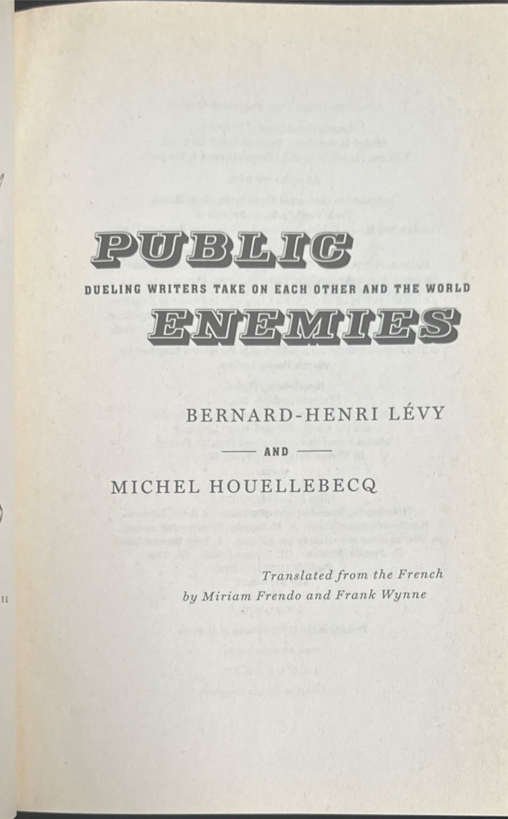 Public Enemies - Michel Houellebecq (Random House, Inc. - Paperback) book collectible [Barcode 9780812980783] - Main Image 4