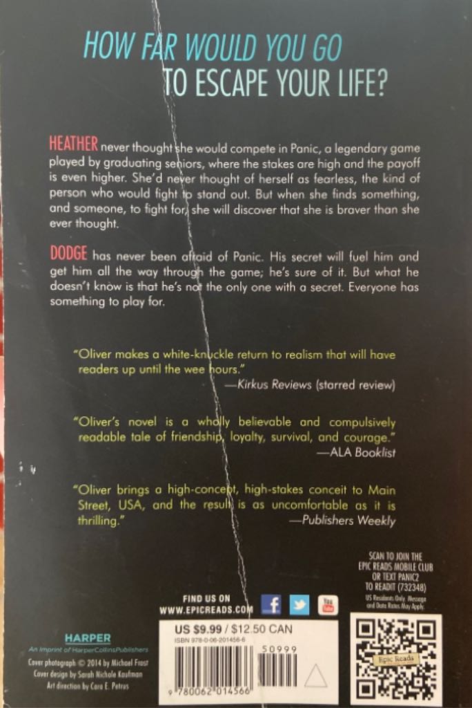 Panic - Lauren Oliver (Harper Collins - Paperback) book collectible [Barcode 9780062014566] - Main Image 2