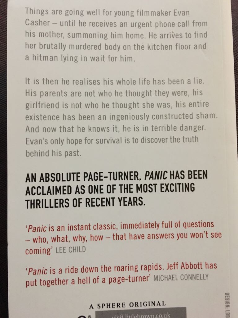Panic - Jeff Abbott (Sphere - Paperback) book collectible [Barcode 9780751538311] - Main Image 2