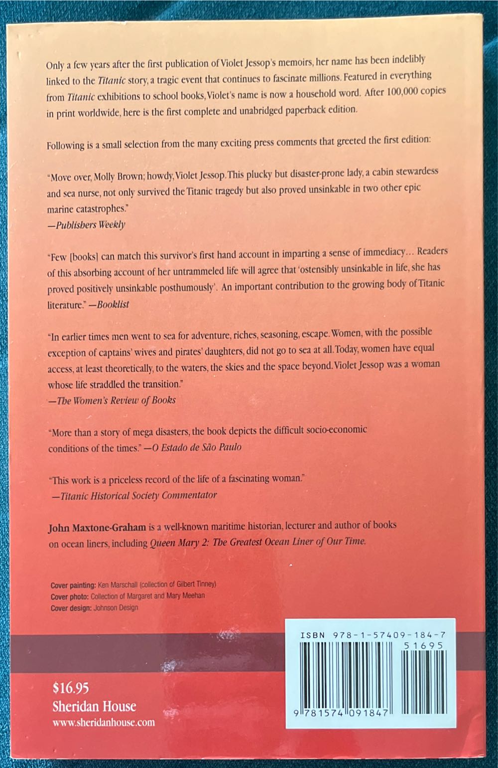 Titanic Survivor - Violet Jessop (Sheridan House, Inc. - Paperback) book collectible [Barcode 9781574091847] - Main Image 2