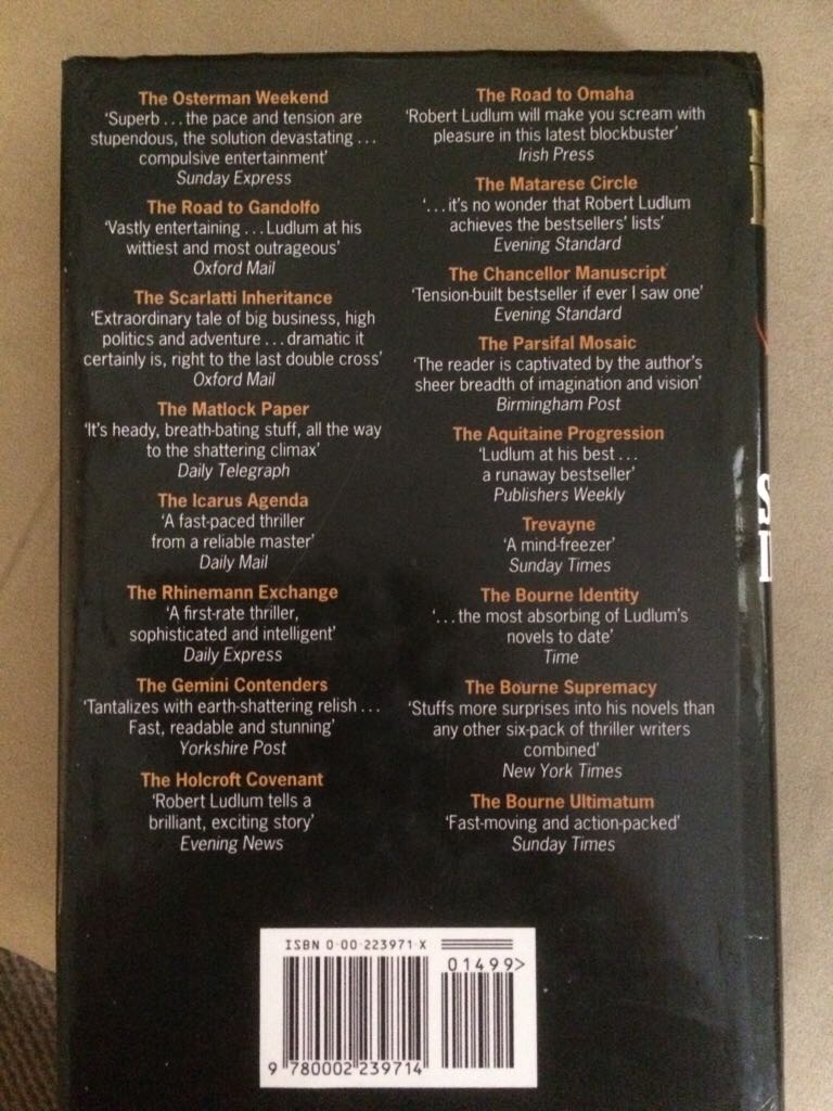 The Scorpio Illusion - Robert Ludlum (Harper Collins - Hardcover) book collectible [Barcode 9780002239714] - Main Image 2