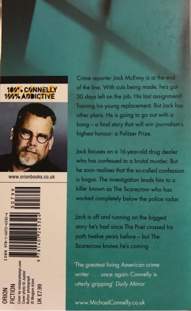 The Scarecrow - Michael Connelly (Orion Books Ltd - Paperback) book collectible [Barcode 9781407245324] - Main Image 2