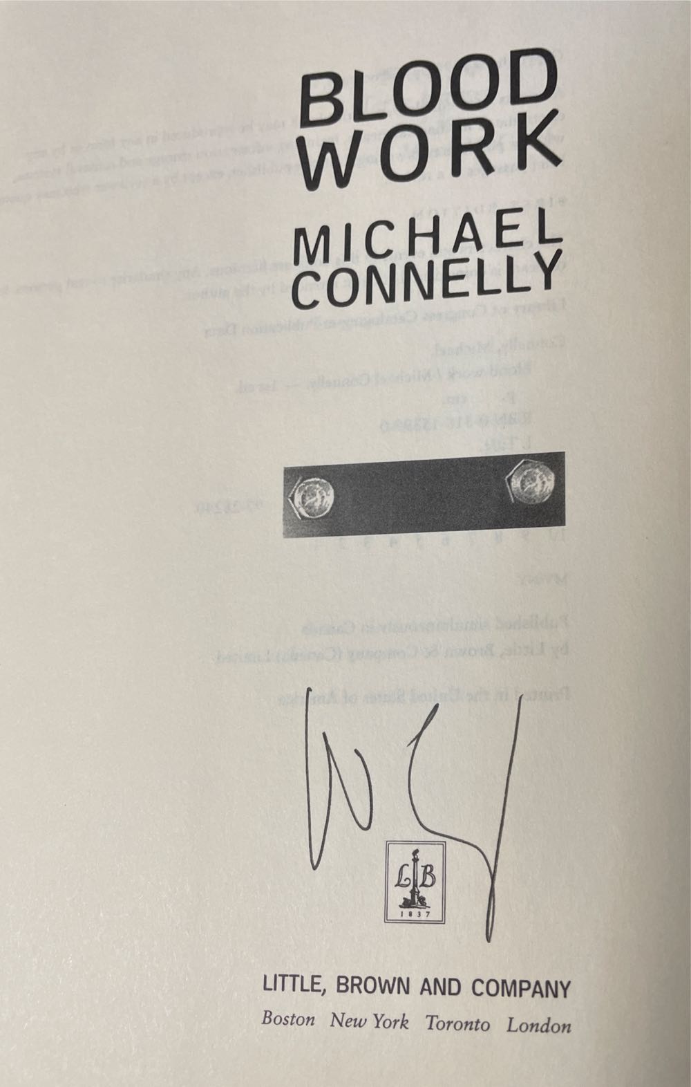 Blood Work - Michael Connelly (Little Brown - Hardcover) book collectible [Barcode 9780316153997] - Main Image 3