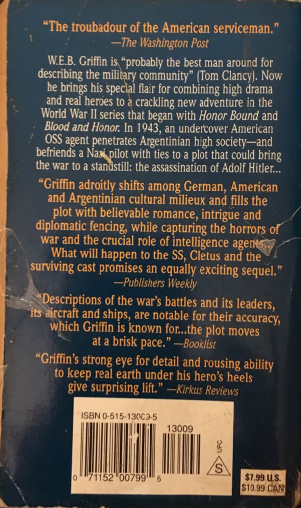 An Honor Bound Series: Secret Honor - W. E. B. Griffin (Penguin - Paperback) book collectible [Barcode 9780515130096] - Main Image 2
