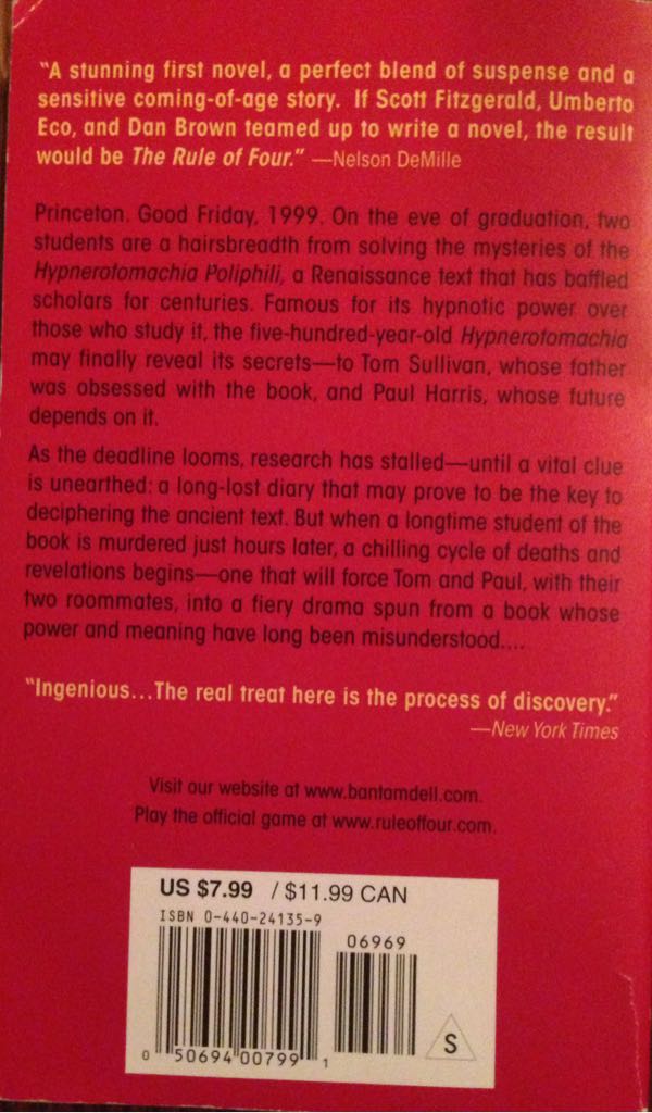 The Rule Of Four - Ian Caldwell (Dell - Paperback) book collectible [Barcode 9780440241355] - Main Image 2