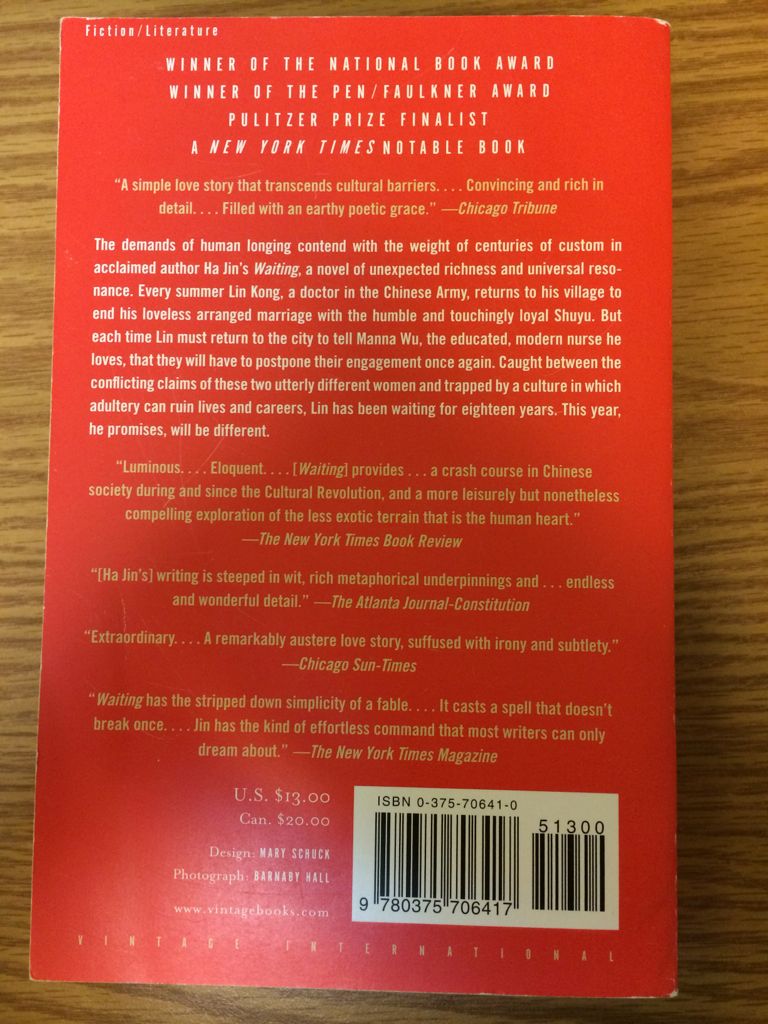 Waiting - Ha Jin (Vintage International - Paperback) book collectible [Barcode 9780375706417] - Main Image 2