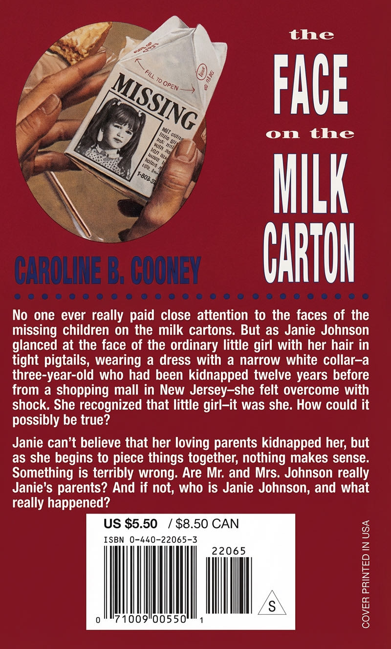 The Face on the Milk Carton - Caroline B. Cooney (Laurel Leaf - Paperback) book collectible [Barcode 9780440220657] - Main Image 2