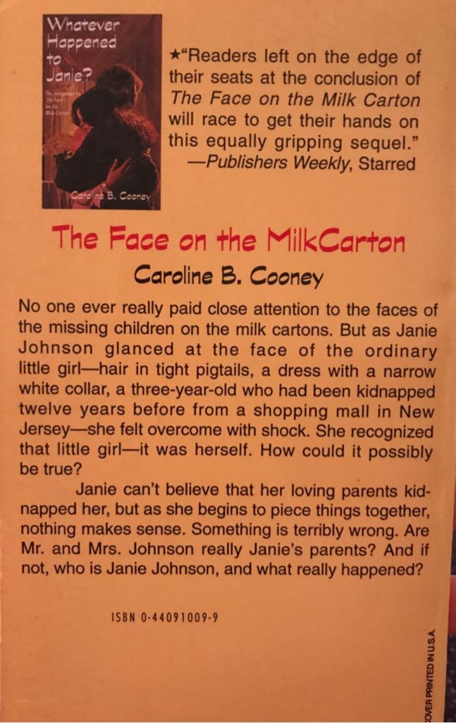 Face On The Milk Carton, The* - Caroline B. Cooney (Laurel Leaf) book collectible [Barcode 9780440910091] - Main Image 2