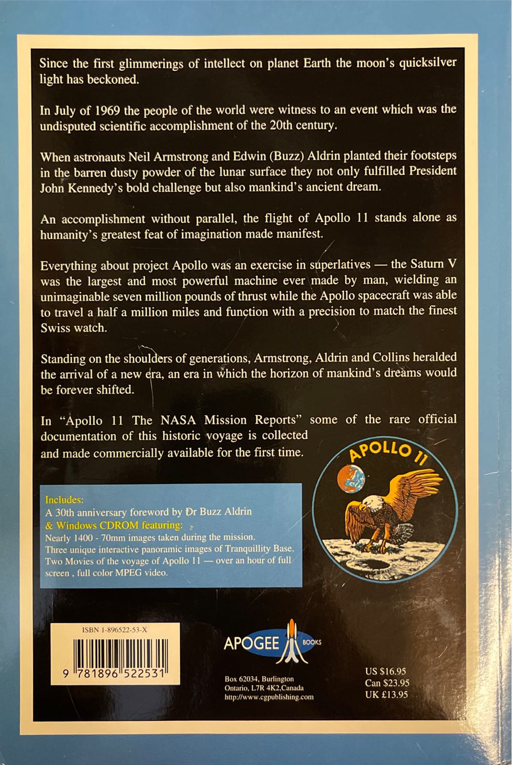 Apollo 11 Mission Report 1 - Apogee (- Paperback) book collectible [Barcode 9781896522531] - Main Image 2