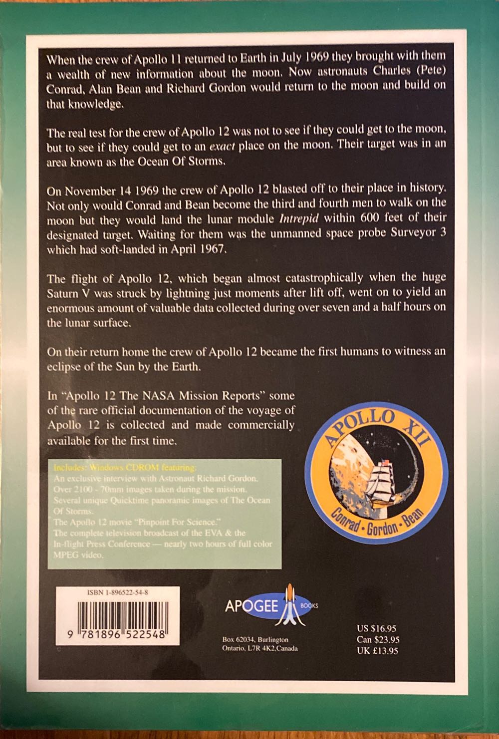 Apollo 12: The NASA Mission Reports - Apogee (Apogee - Paperback) book collectible [Barcode 9781896522548] - Main Image 2