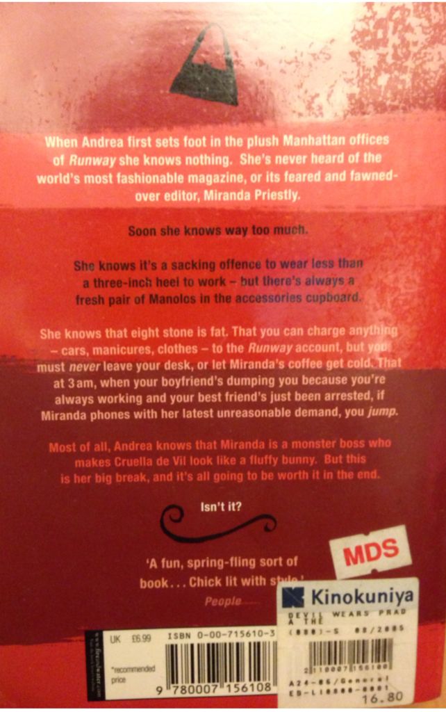 TDVP 1-The Devil Wears Prada - Lauren Weisberger (Harper Collins Publishers - Paperback) book collectible [Barcode 9780007156108] - Main Image 2