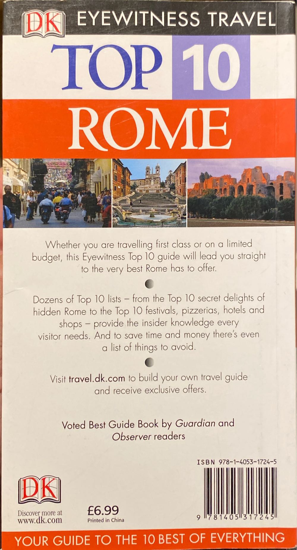 Reise: Top 10 Rome (O) - DK (DK Eyewitness Travel - Paperback) book collectible [Barcode 9781405317245] - Main Image 2