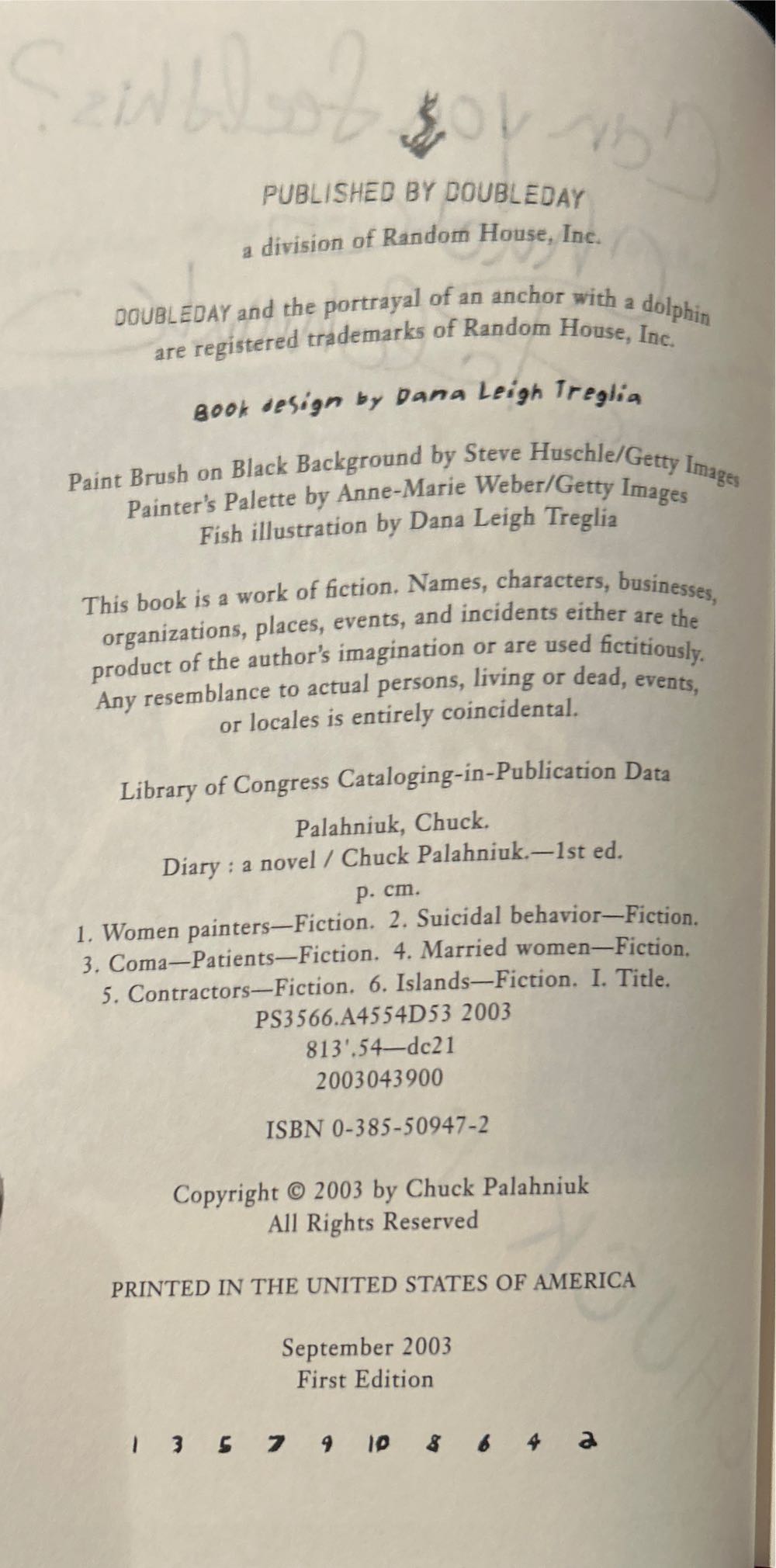 Diary - Chuck Palahniuk (Doubleday Books - Hardcover) book collectible [Barcode 9780385509473] - Main Image 2