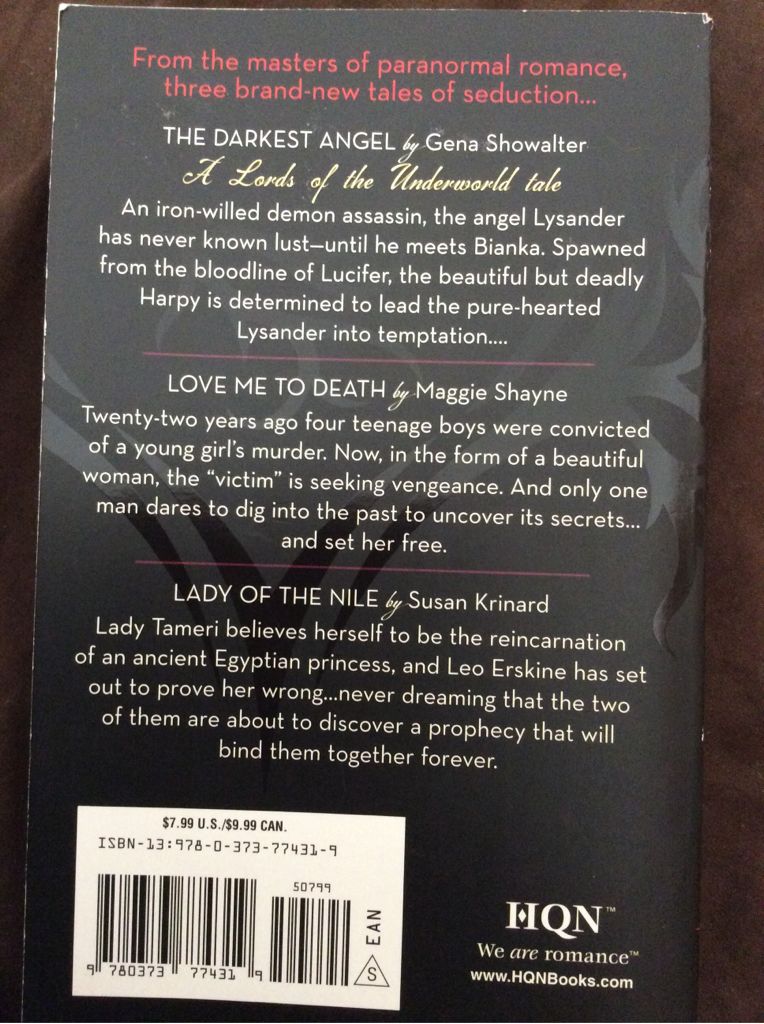 The Darkest Angel - Gena Showalter (Harlequin Books - Paperback) book collectible [Barcode 9780373774319] - Main Image 2