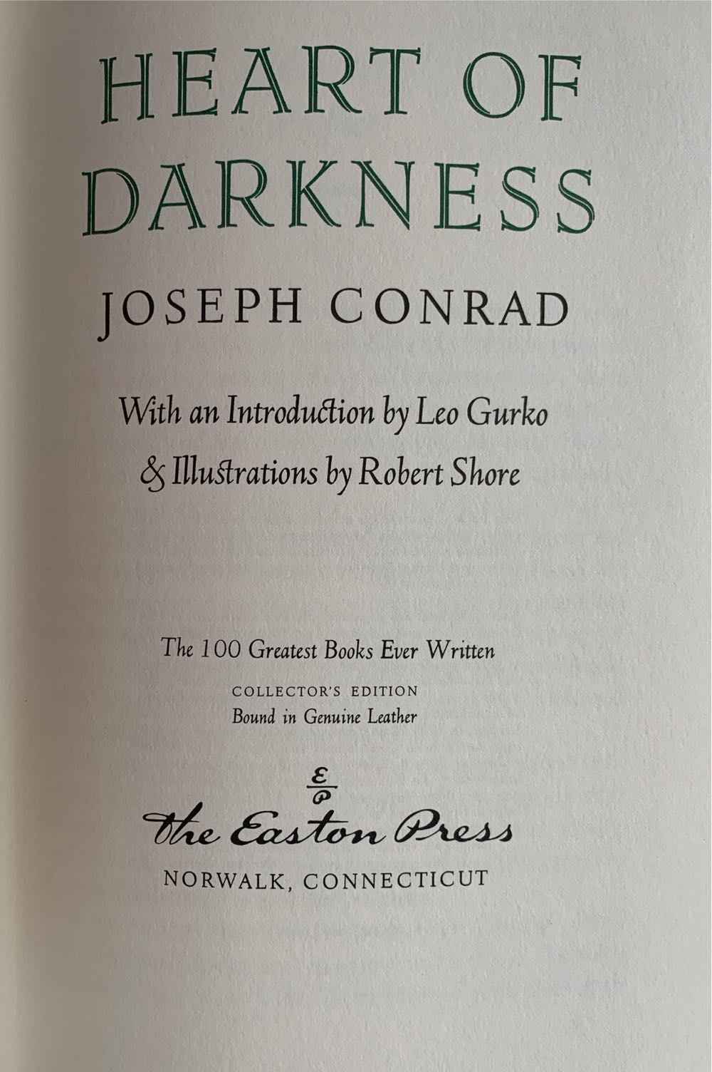Heart Of Darkness - Joseph Conrad (The Easton Press - Calf-Binding) book collectible - Main Image 2